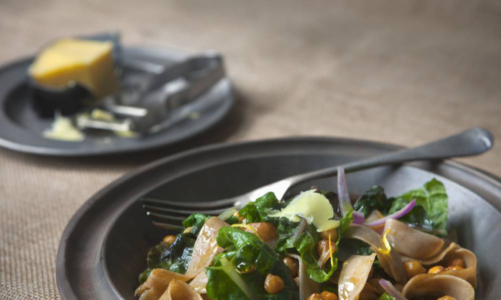 Article image for essentials Kabuli Chickpeas, pappardelle, spinach & lemon